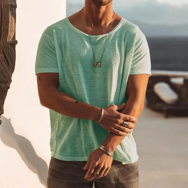 Casual Oversized T Shirt for Men | Short Sleeve Relaxed Fit Crew Neck