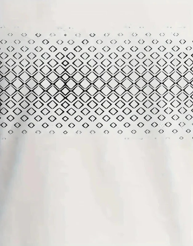 Modern Polo Shirt for Men | Short Sleeve Zip Collar Geometric Design