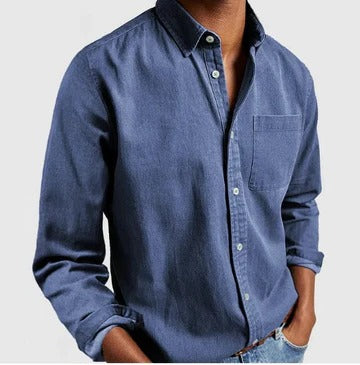 Casual Button Up Shirt for Men | Long Sleeve Pocket Relaxed Fit