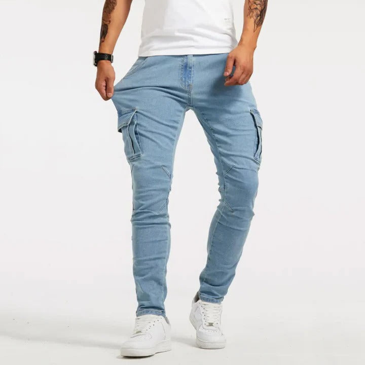 Men’s Slim Fit Cargo Pants | Stretch Tactical Streetwear Trousers