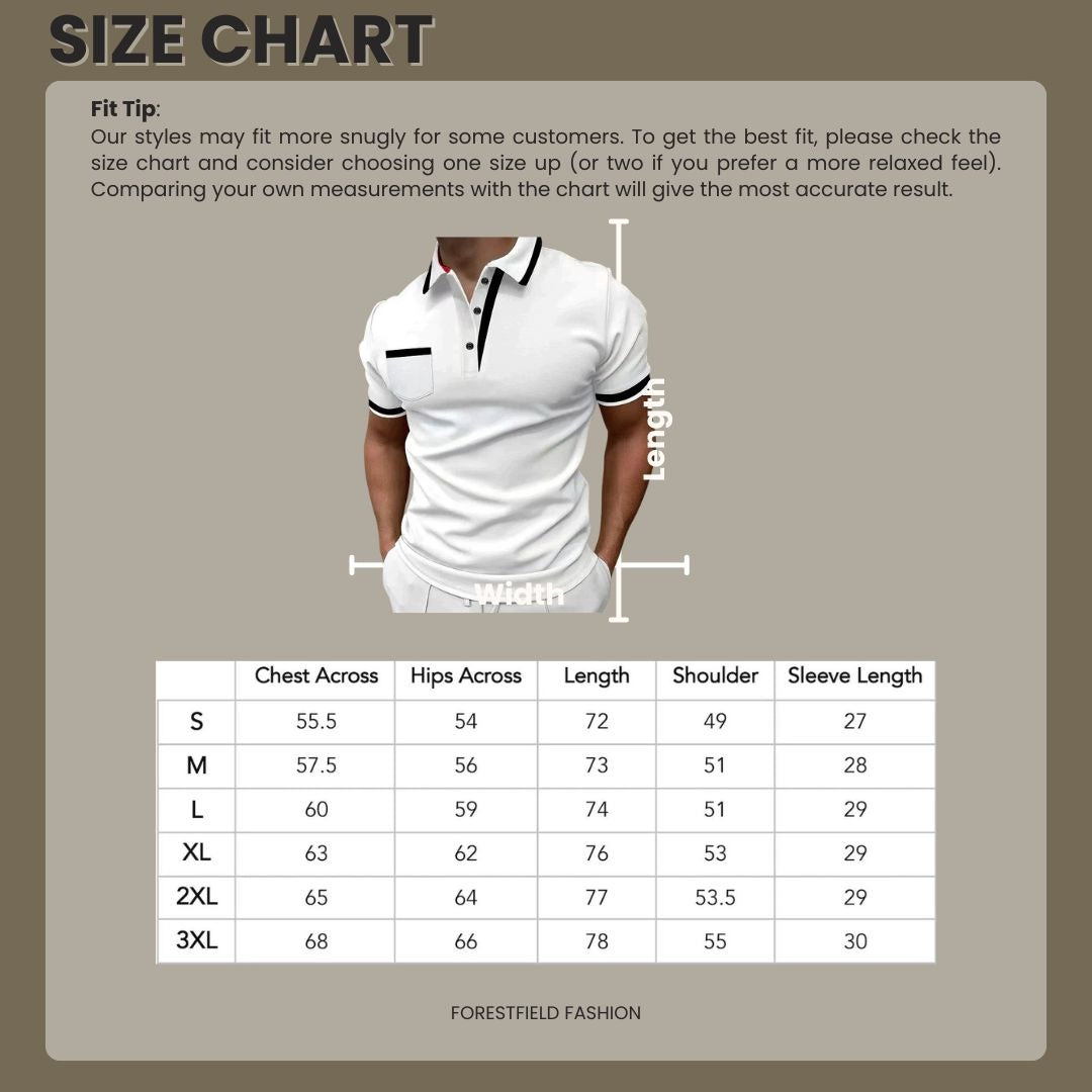 Modern Polo Shirt for Men | Short Sleeve Zip Collar Slim Fit