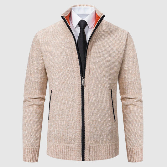 Elegant Chunky Cardigan for Men | Comfortable Zip-Up Knit Design