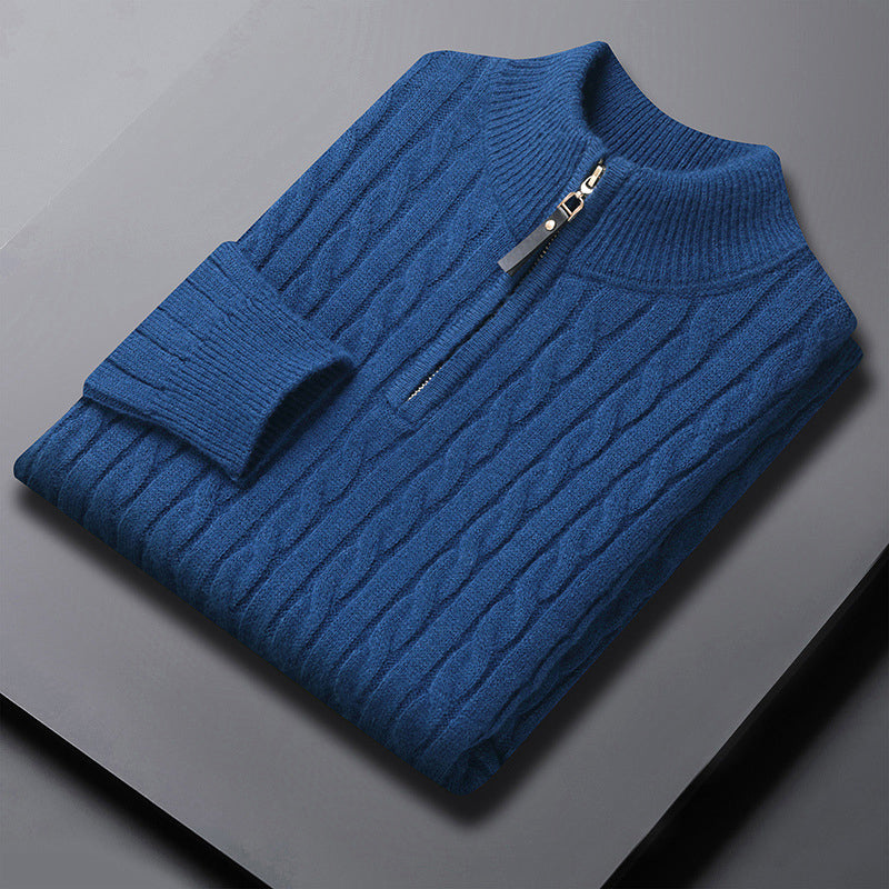 Stylish Cable Knit Sweater for Men | Comfortable Half-Zip Design