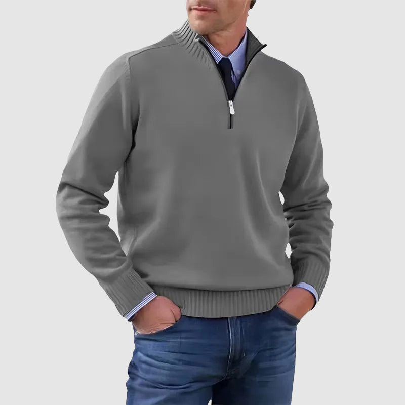 Timeless Half-Zip Knit Sweater for Men | Soft Warm Pullover