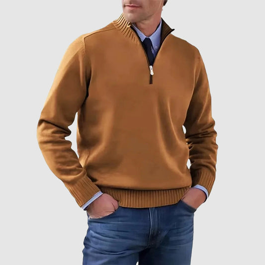 Timeless Half-Zip Knit Sweater for Men | Soft Warm Pullover