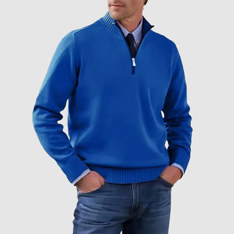 Timeless Half-Zip Knit Sweater for Men | Soft Warm Pullover
