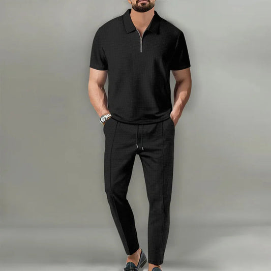 Sleek Polo & Pants Set for Men | Comfortable Casual Matching Outfit