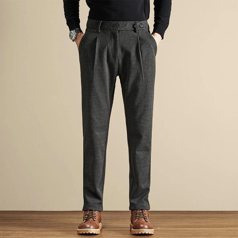 Men’s Pleated Tailored Trousers | Classic Smart Fit Dress Pants