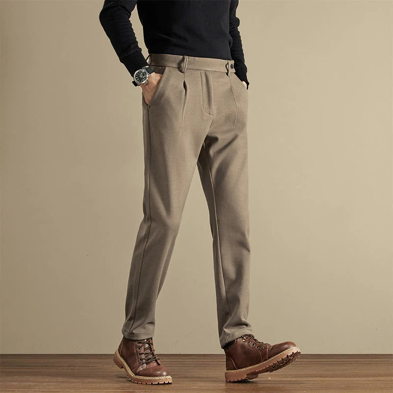 Men’s Pleated Tailored Trousers | Classic Smart Fit Dress Pants