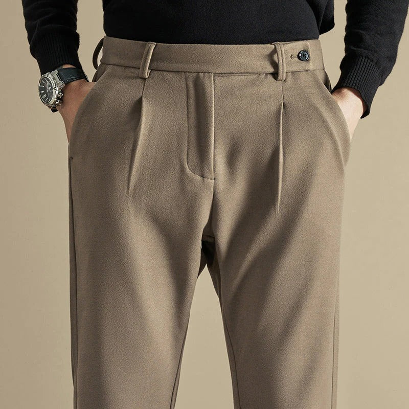Men’s Pleated Tailored Trousers | Classic Smart Fit Dress Pants