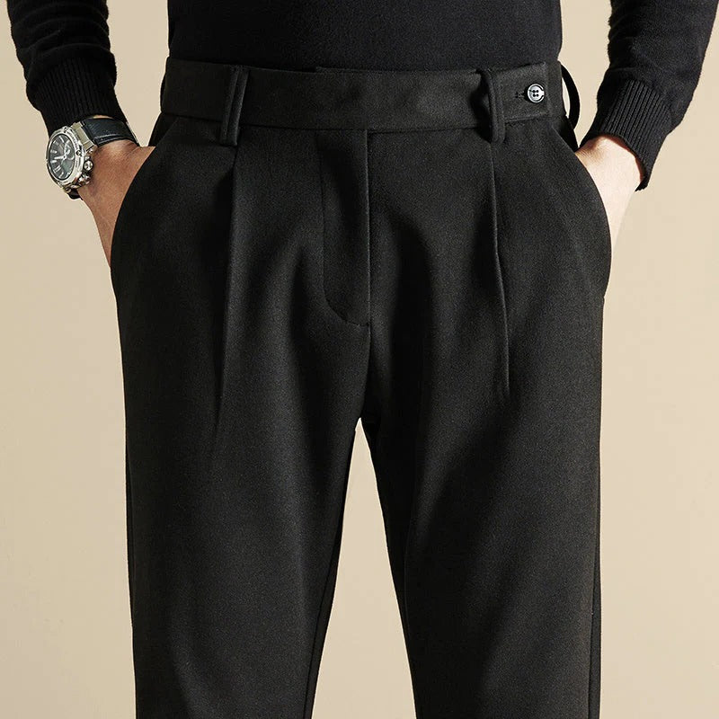 Men’s Pleated Tailored Trousers | Classic Smart Fit Dress Pants