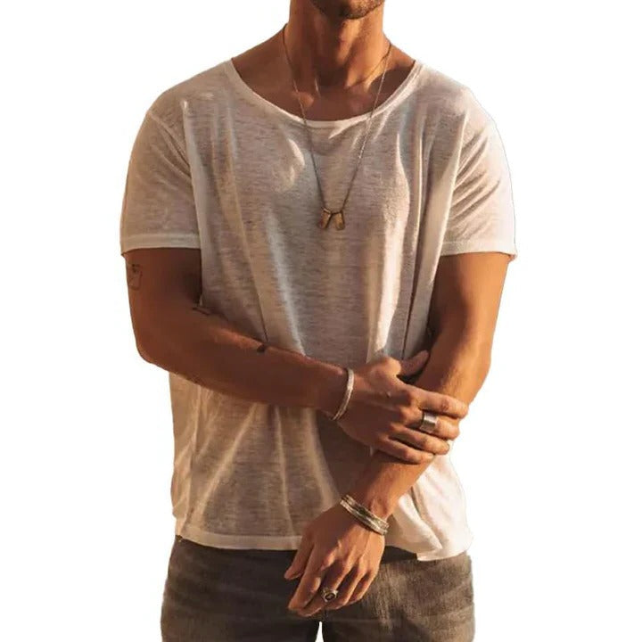Casual Oversized T Shirt for Men | Short Sleeve Relaxed Fit Crew Neck