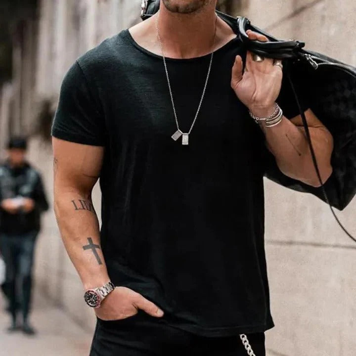 Casual Oversized T Shirt for Men | Short Sleeve Relaxed Fit Crew Neck
