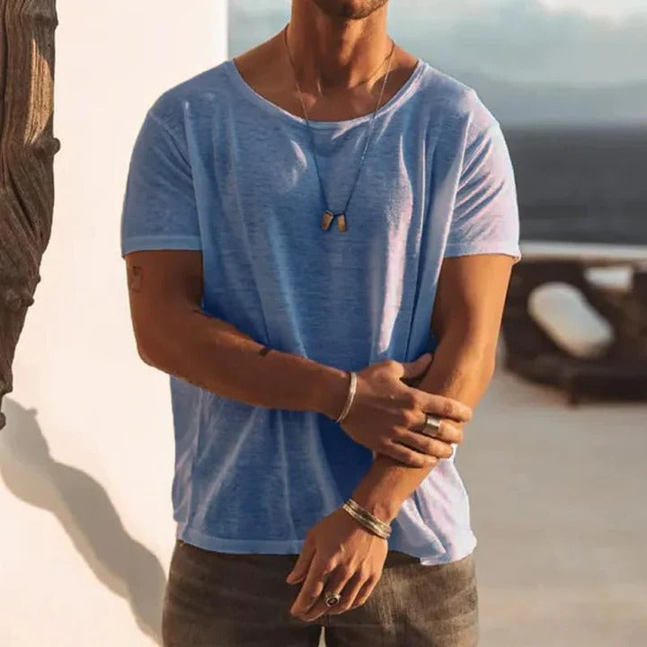 Casual Oversized T Shirt for Men | Short Sleeve Relaxed Fit Crew Neck