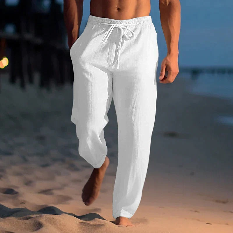 Men’s Lightweight Beach Pants | Relaxed Drawstring Summer Trousers
