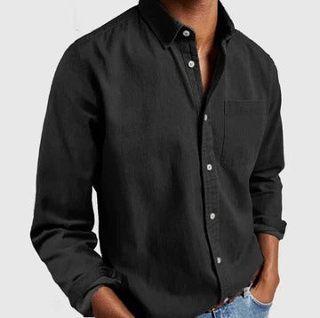Casual Button Up Shirt for Men | Long Sleeve Pocket Relaxed Fit