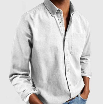 Casual Button Up Shirt for Men | Long Sleeve Pocket Relaxed Fit