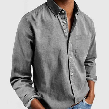Casual Button Up Shirt for Men | Long Sleeve Pocket Relaxed Fit