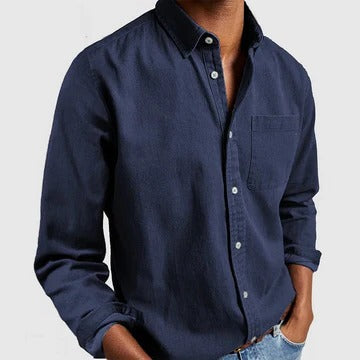 Casual Button Up Shirt for Men | Long Sleeve Pocket Relaxed Fit