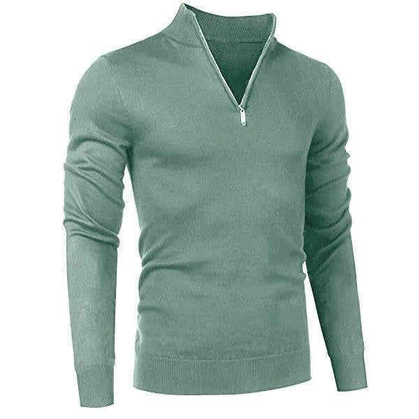 Modern Knit Sweater for Men | Quarter Zip Slim Fit Pullover