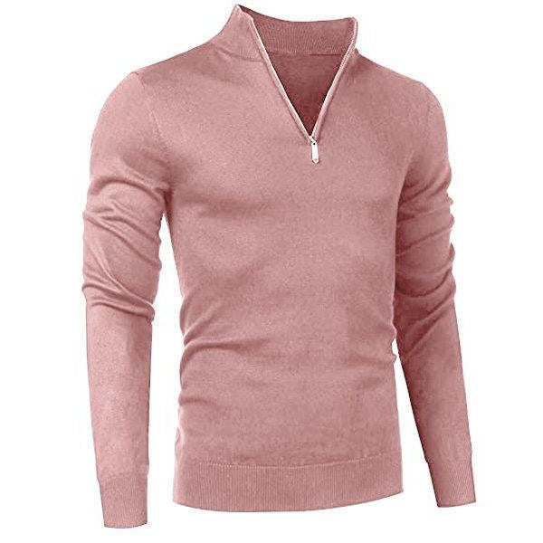Modern Knit Sweater for Men | Quarter Zip Slim Fit Pullover