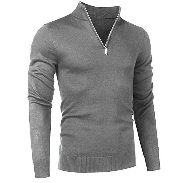 Modern Knit Sweater for Men | Quarter Zip Slim Fit Pullover