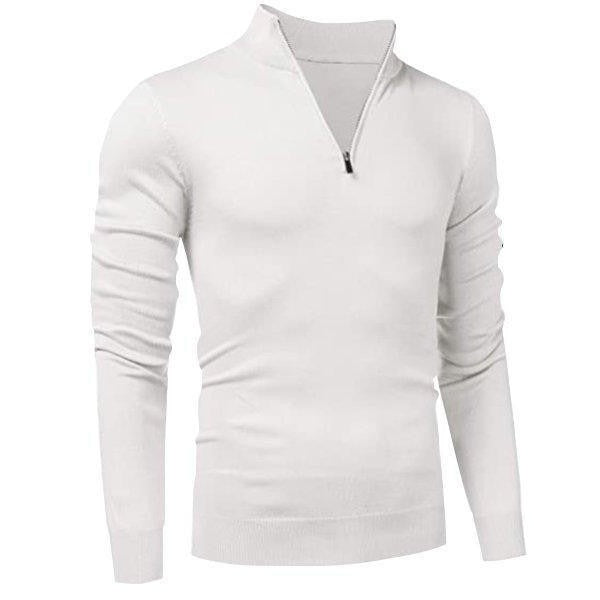 Modern Knit Sweater for Men | Quarter Zip Slim Fit Pullover