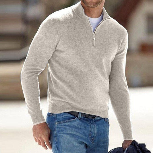 Modern Knit Sweater for Men | Quarter Zip Slim Fit Pullover