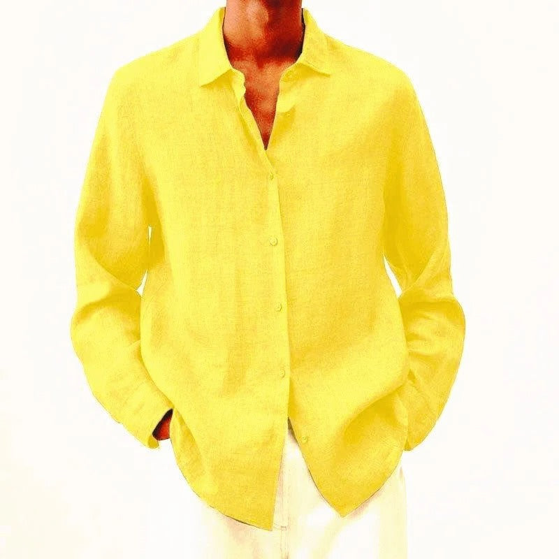 Refined Linen Shirt for Men | Long Sleeve Button Up Relaxed Fit