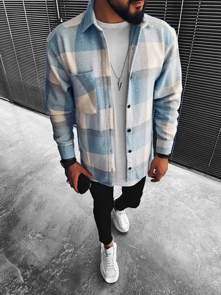 Casual Flannel Shirt for Men | Plaid Button Up Relaxed Fit
