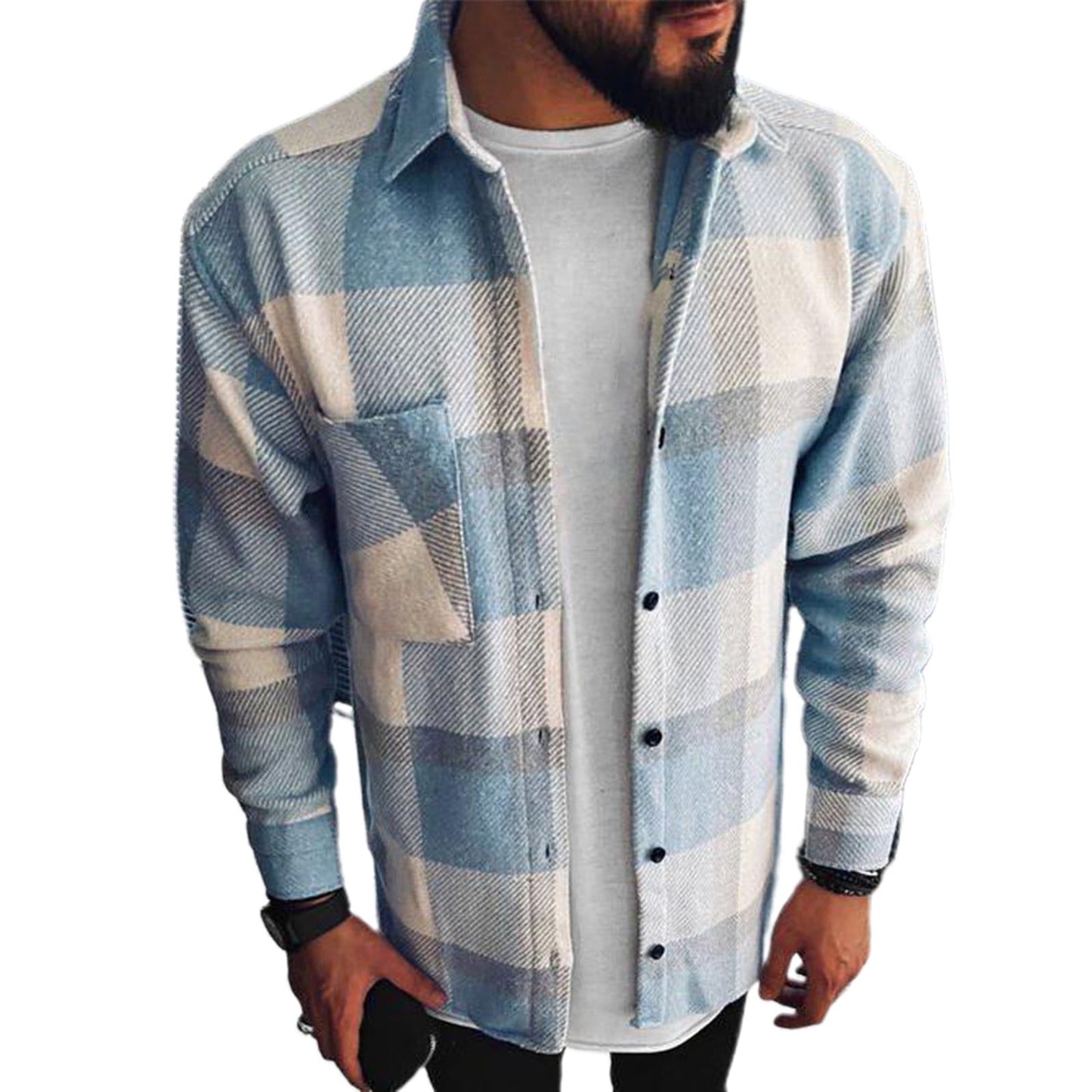 Casual Flannel Shirt for Men | Plaid Button Up Relaxed Fit