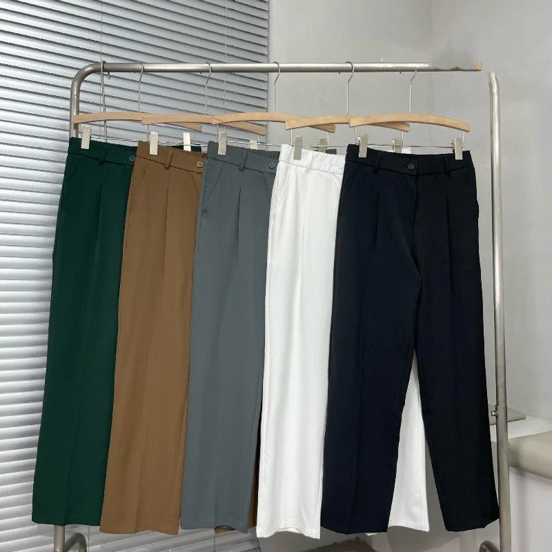 Men’s Wide Leg Pleated Trousers | Modern Relaxed Fit Dress Pants