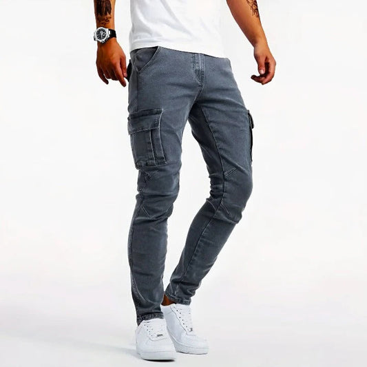 Men’s Slim Fit Cargo Pants | Stretch Tactical Streetwear Trousers