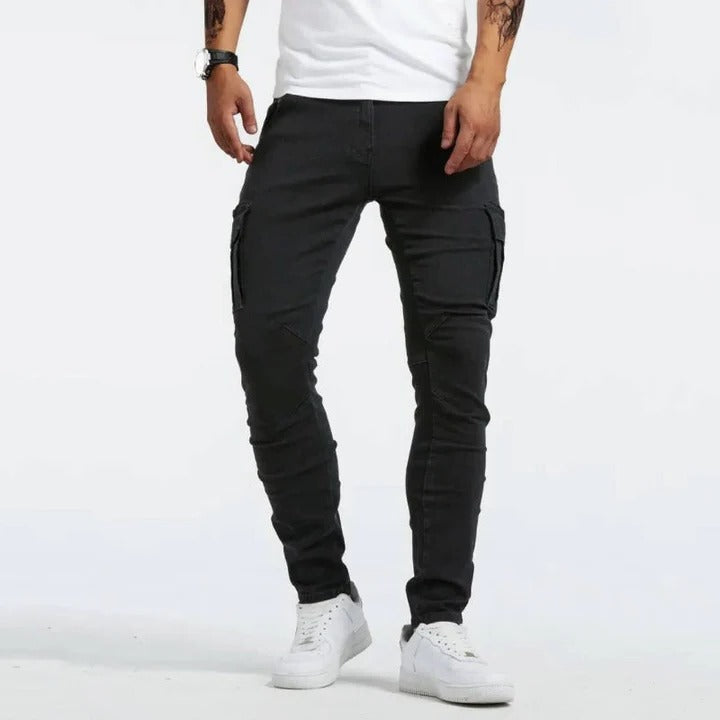 Men’s Slim Fit Cargo Pants | Stretch Tactical Streetwear Trousers
