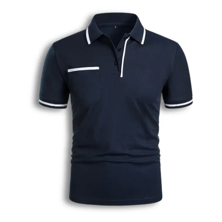 Modern Polo Shirt for Men | Short Sleeve Zip Collar Slim Fit
