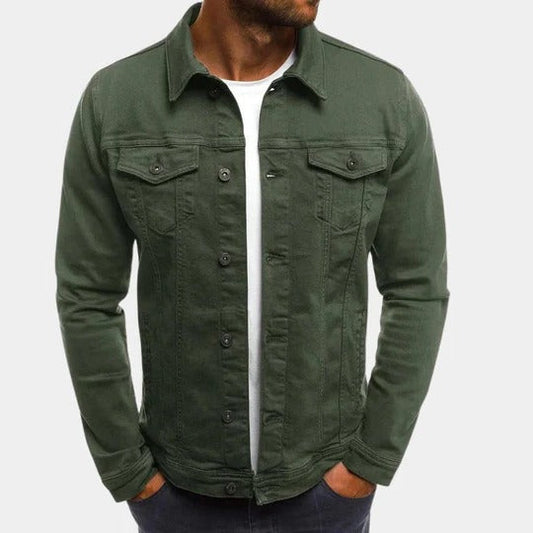Casual Denim Jacket for Men | Button Front Slim Fit Trucker Style
