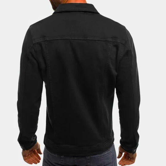Casual Denim Jacket for Men | Button Front Slim Fit Trucker Style