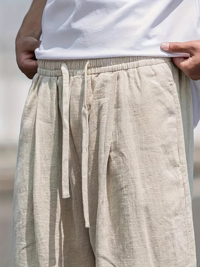 Men’s Linen Drawstring Pants | Lightweight Relaxed Summer Trousers