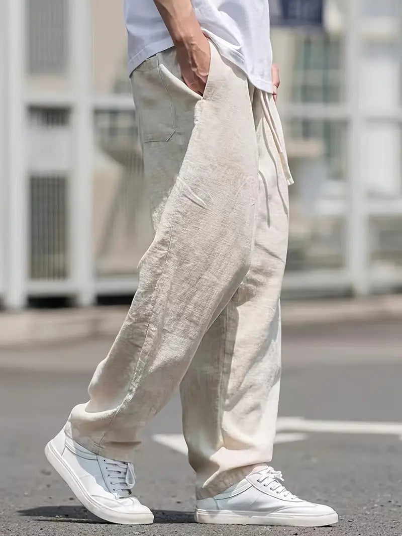 Men’s Linen Drawstring Pants | Lightweight Relaxed Summer Trousers