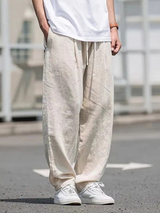 Men’s Linen Drawstring Pants | Lightweight Relaxed Summer Trousers