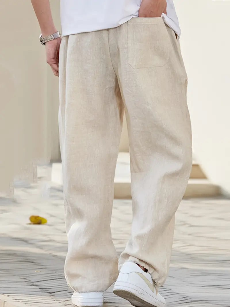 Men’s Linen Drawstring Pants | Lightweight Relaxed Summer Trousers