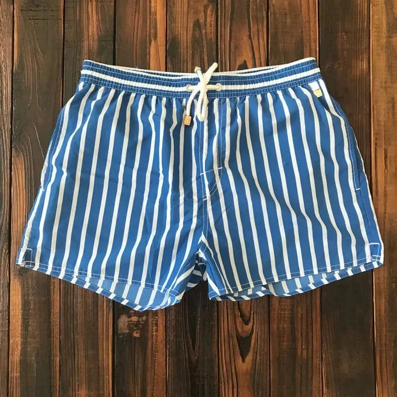 Men’s Striped Beach Shorts | Lightweight Summer Drawstring Shorts