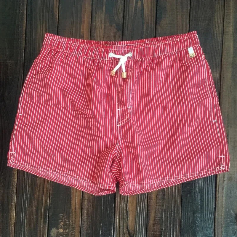 Men’s Striped Beach Shorts | Lightweight Summer Drawstring Shorts