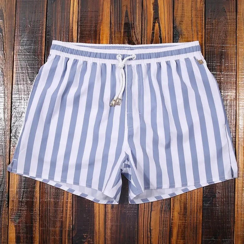 Men’s Striped Beach Shorts | Lightweight Summer Drawstring Shorts