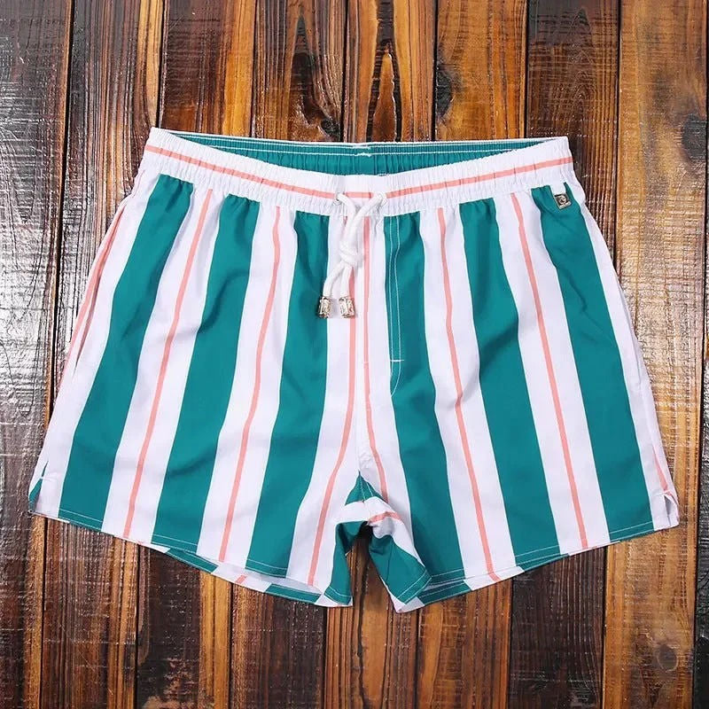 Men’s Striped Beach Shorts | Lightweight Summer Drawstring Shorts